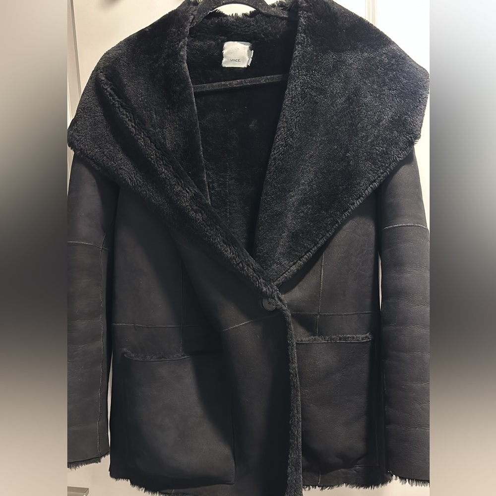 Vince Genuine Shearling Leather Sheepskin Coat Jacket (Size S)